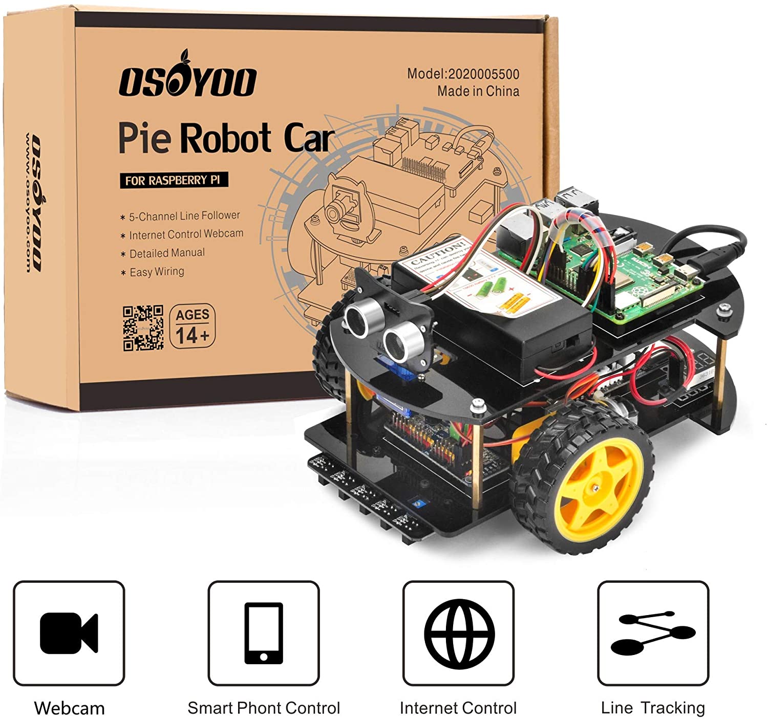 165セットーOSOYOO ロボットカー キット スマートカー Raspberry Pi 4