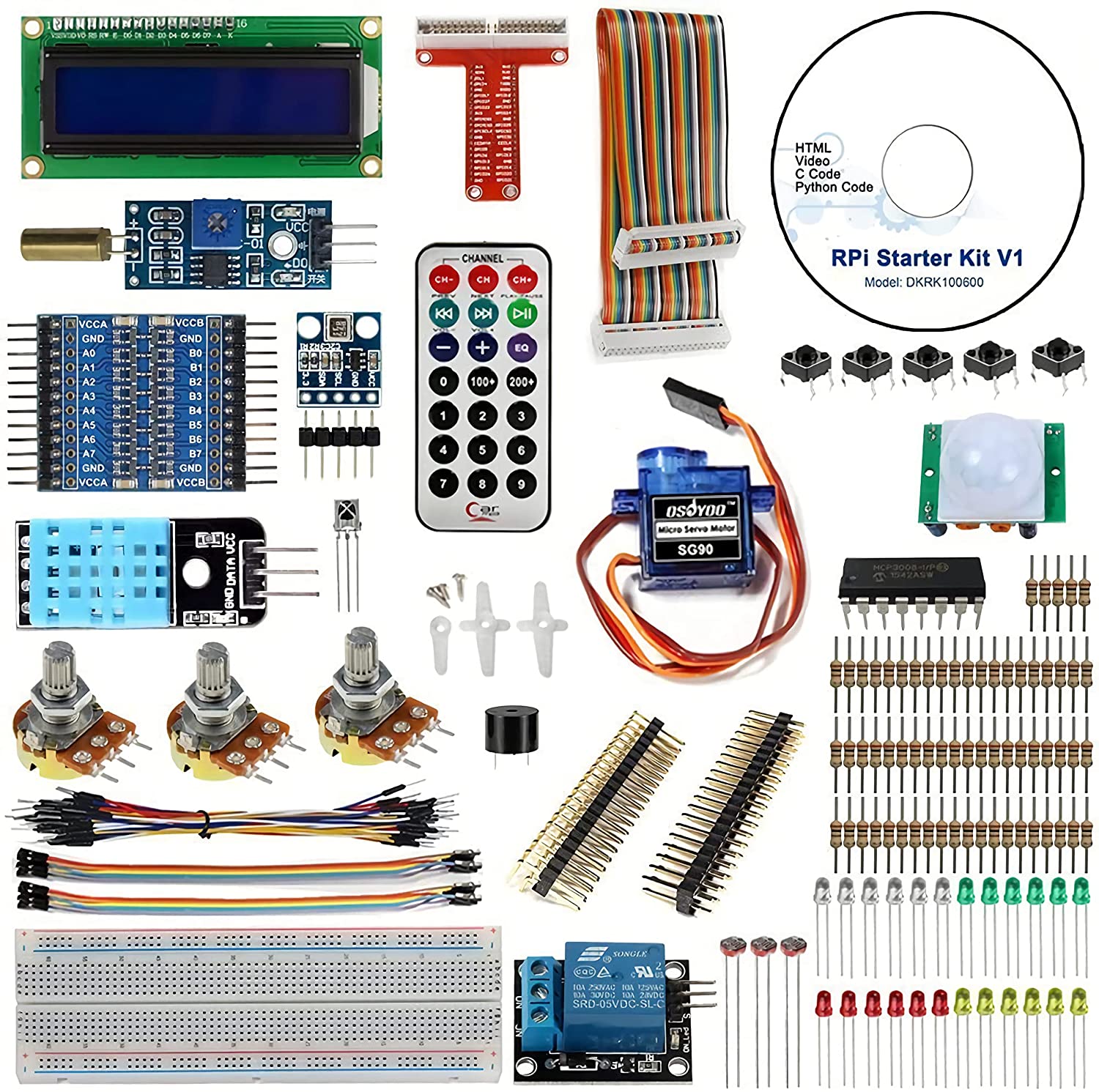 66 jours ---- OSOYOO (オ ソ ヨ ー) Raspberry Pi Logiciel Raspberry Pi 11 ans例 回路配線図とサンプルスケッチ有り プログラミング ラズベリー パイ 超入門 スターターÉcran LCD LED I2C pour écran LCD I2C大気圧センサー リレーモジュール制御 赤外線リモコンKit de bricolage IoT (Kit de bricolage Pi 3 22 en 1) 