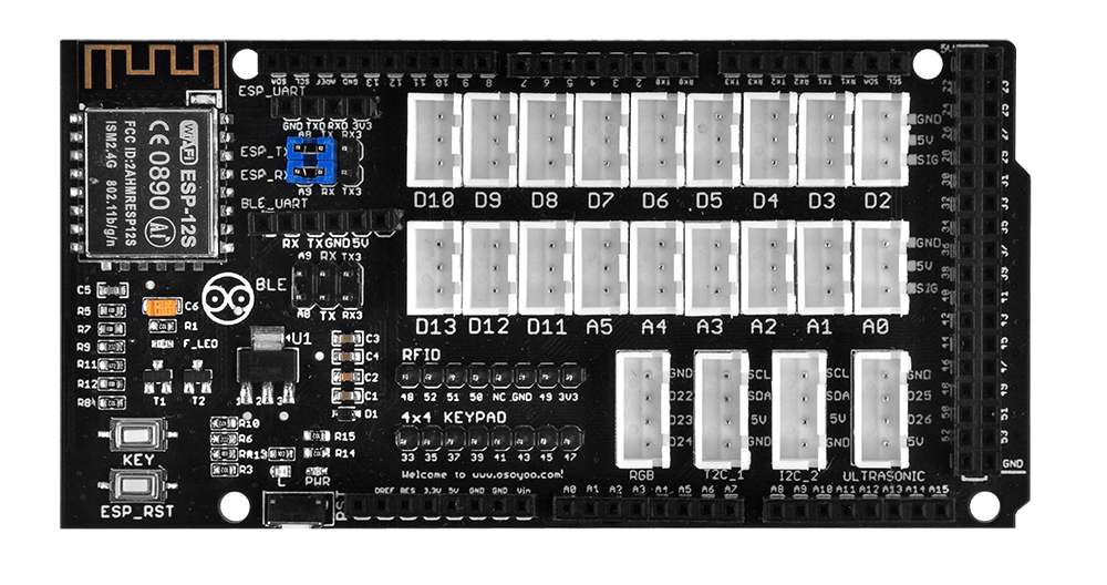 OSOYOO Nano IO Shield Breakout Board met GPIO Status LED, Terminal Uitbreiding Houder voor Arduino Nano OSOYOO Nano IO Shield Breakout Board met GPIO Status LED, Terminal Uitbreiding Houder voor Arduino Nano