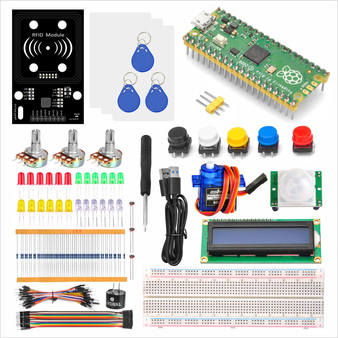 OSOYOO Raspberry Pi Pico Learning Kit - Start Coding & Building Today!