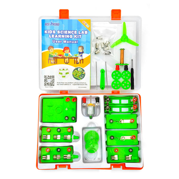 OSOYOO Science Learning kit,Electricity and Magnetism Experiment Set,Building Circuits,for Students in Grades 3-9