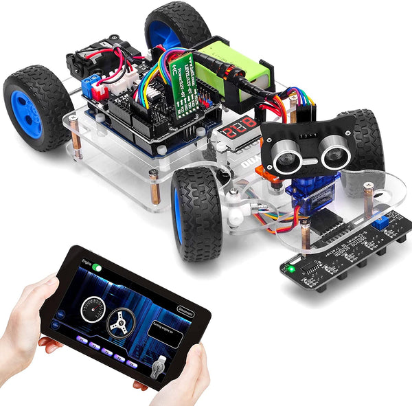 OSOYOO Kit d'apprentissage de voiture robot de sport de direction servo pour Arduino