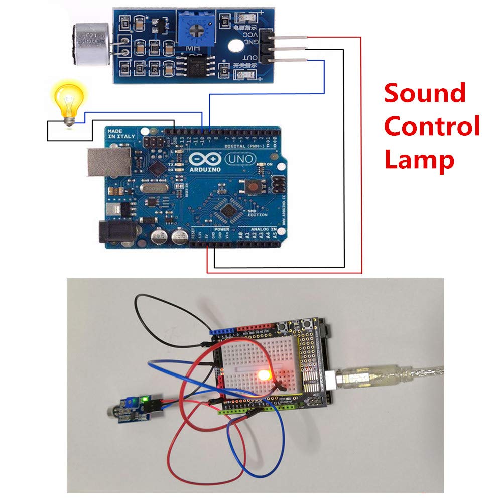 OSOYOO 10 Pcs Sound Sensor Microphone Sound Detection Module for Robot