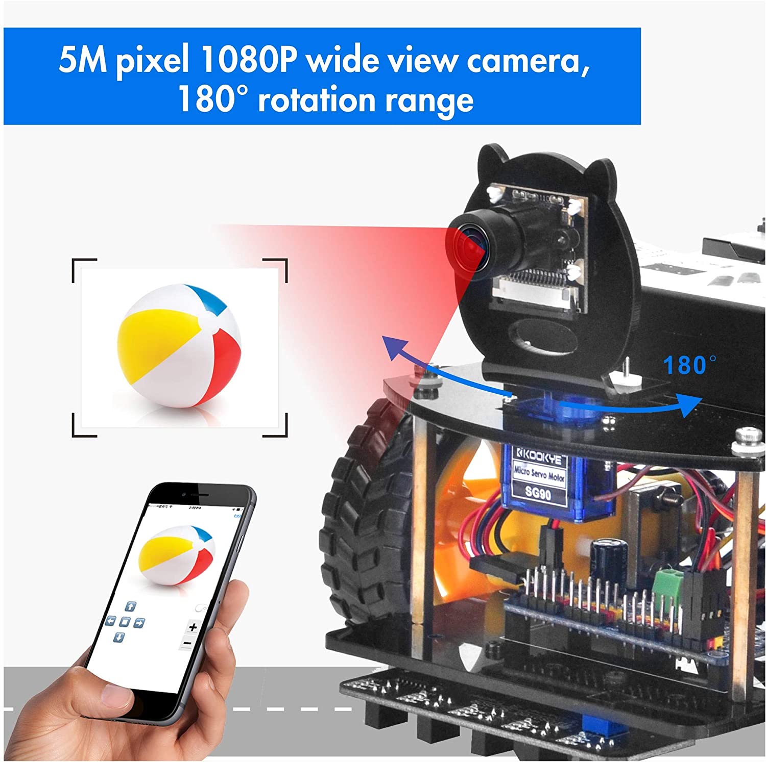IoT Camera Robotic Car Kit for Raspberry Pi FREE SHIPPING to Europe,US
